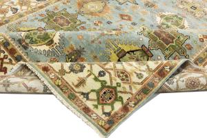 Sky Blue Geometric Tribal 8x10 Chobi Oriental Rug