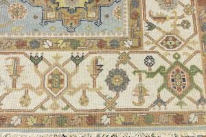 Sky Blue Geometric Tribal 8x10 Chobi Oriental Rug