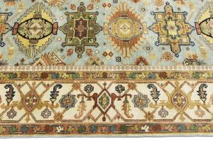 Sky Blue Geometric Tribal 9x12 Chobi Oriental Rug