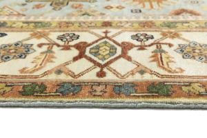 Sky Blue Geometric Tribal 9x12 Chobi Oriental Rug