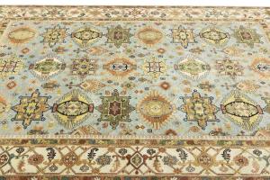 Sky Blue Geometric Tribal 9x12 Chobi Oriental Rug