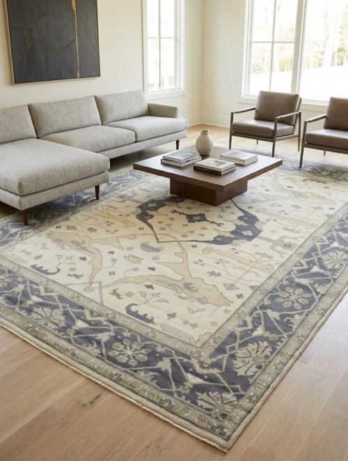 Muted Colors Floral 10X14 Oushak Chobi Oriental Rug