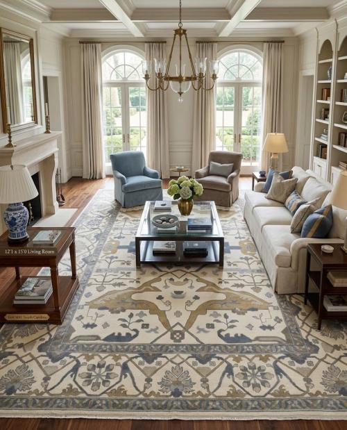 Muted Cream Floral Transitional 12X15 Oushak Oriental Rug