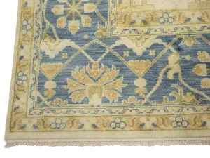 Muted Cream Floral Transitional 13x20 Oushak Oriental Rug