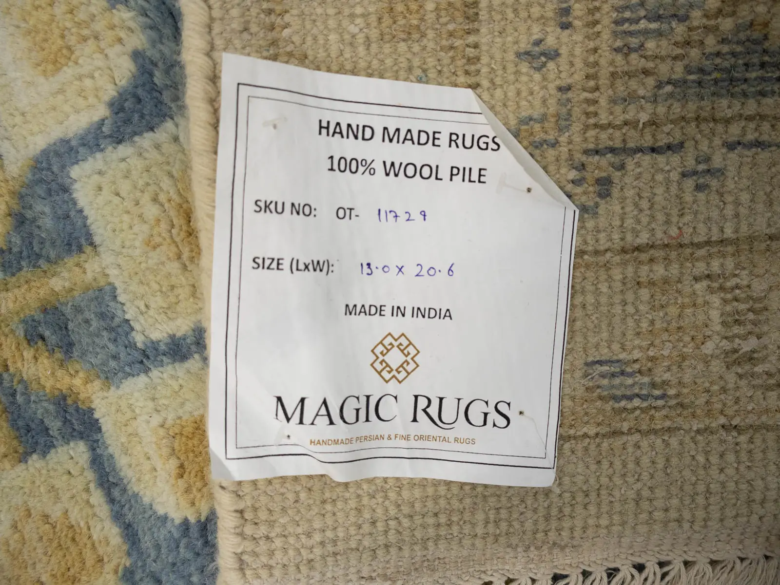 Muted Cream Floral Transitional 13x20 Oushak Oriental Rug