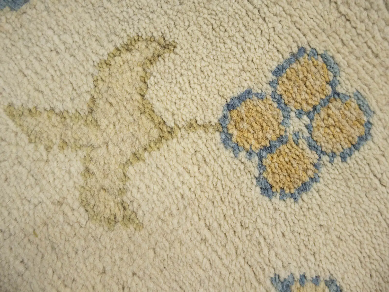 Muted Cream Floral Transitional 13x20 Oushak Oriental Rug