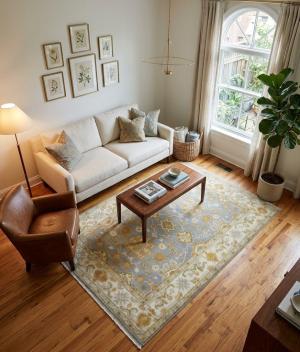 Muted Colors Floral Traditional 4X6 Oushak Oriental Rug