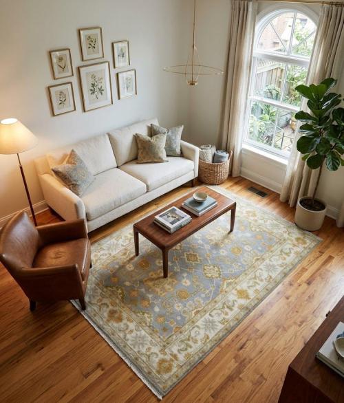 Muted Colors Floral Traditional 4X6 Oushak Oriental Rug