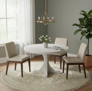 8'0 x 8'0 Muted Hand Knotted Transitional Oushak Wool Round Rug