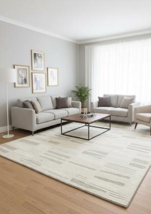 Beige Abstract 8X10 Oriental Modern Rug