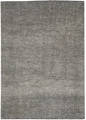 Dark Brown Abstract 10X14 Modern Rug