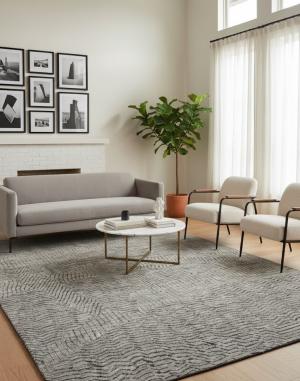 Dark Brown Abstract 10X14 Modern Rug