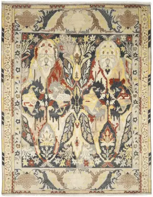 Charcol Floral 12x15 Oushak Chobi Oriental Rug