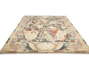 Charcol Floral 12x15 Oushak Chobi Oriental Rug