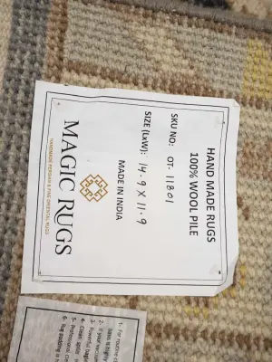 Charcol Floral 12x15 Oushak Chobi Oriental Rug