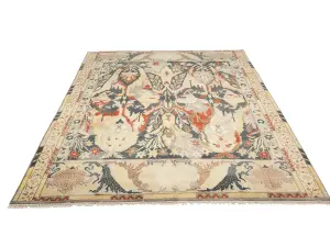 Charcol Floral 12x15 Oushak Chobi Oriental Rug