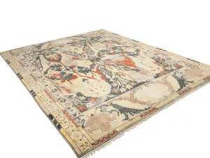 Charcol Floral 12x15 Oushak Chobi Oriental Rug