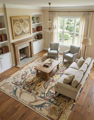 Charcol Floral 12x15 Oushak Chobi Oriental Rug