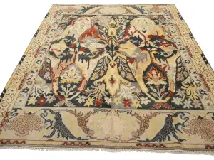 Charcol Floral 12x15 Oushak Chobi Oriental Rug