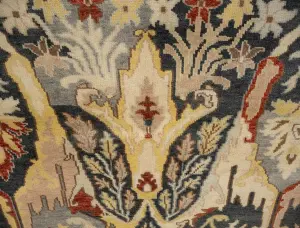 Charcol Floral 12x15 Oushak Chobi Oriental Rug