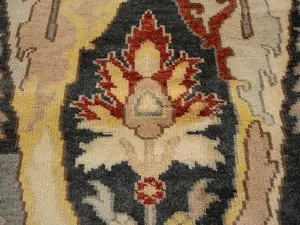 Charcol Floral 12x15 Oushak Chobi Oriental Rug