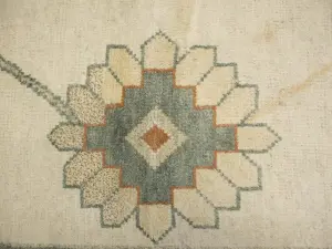 Beige Floral 13x21 Oushak Chobi Oriental Rug