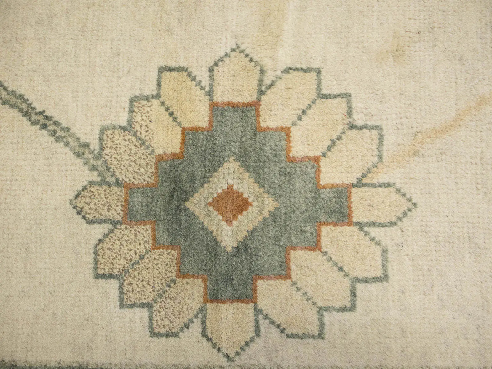 Beige Floral 13x21 Oushak Chobi Oriental Rug