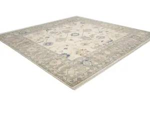 Muted Floral Colorfast 12x12 Oushak Chobi Oriental Square Rug