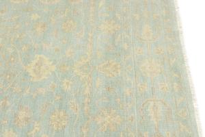 Muted Aqua Blue Floral Transitional 8X10 Oriental Rug