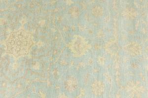 Muted Aqua Blue Floral Transitional 8X10 Oriental Rug