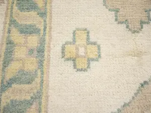 Muted Ivory Floral 12x18 Oushak Oriental Rug