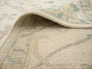 Muted Ivory Floral 12x18 Oushak Oriental Rug