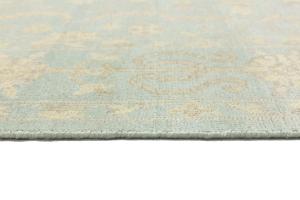 Muted Aqua Blue Floral Transitional 8X10 Oriental Rug