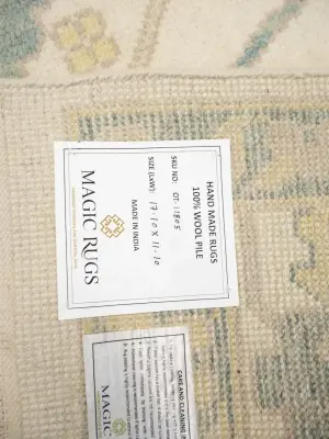 Muted Ivory Floral 12x18 Oushak Oriental Rug