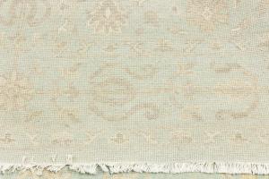 Muted Aqua Blue Floral Transitional 8X10 Oriental Rug