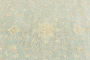 Muted Aqua Blue Floral Transitional 8X10 Oriental Rug