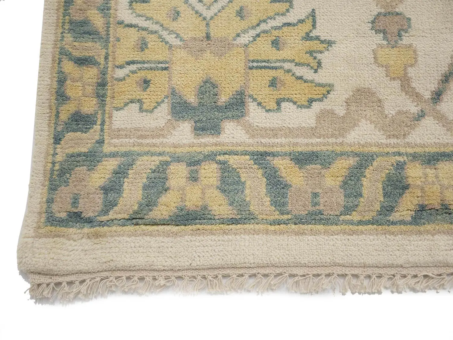 Muted Ivory Floral 12x18 Oushak Oriental Rug