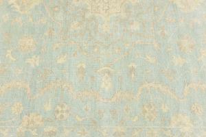 Muted Aqua Blue Floral Transitional 8X10 Oriental Rug