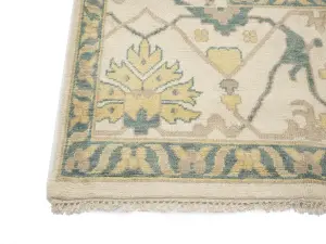 Muted Ivory Floral 12x18 Oushak Oriental Rug