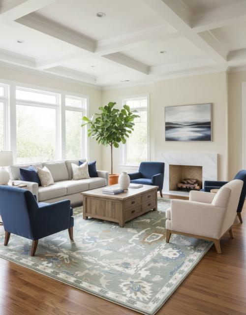 10'0 X 13'8 Hand Knotted Colorfast Oushak Chobi Wool Rug