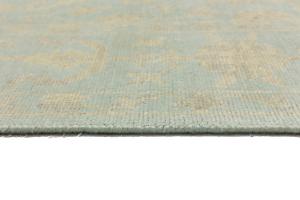 Muted Aqua Blue Floral 8x8Transitional Oriental Square Rug