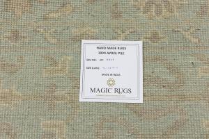 Muted Aqua Blue Floral 8x8Transitional Oriental Square Rug