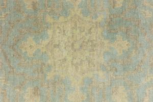 Muted Aqua Blue Floral 8x8Transitional Oriental Square Rug