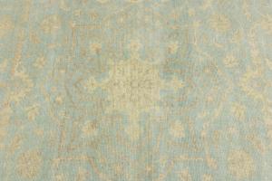 Muted Aqua Blue Floral 8x8Transitional Oriental Square Rug