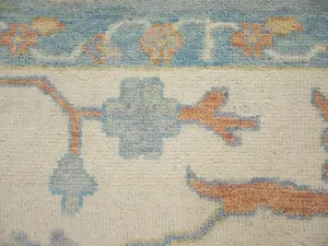 Muted Floral Colorfast 12X15 Oushak Oriental Rug