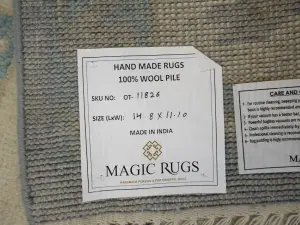 Muted Floral Colorfast 12X15 Oushak Oriental Rug