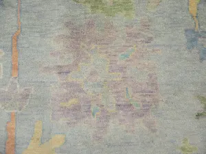 Muted Floral Colorfast 12X15 Oushak Oriental Rug