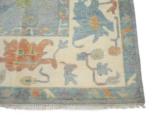 Muted Floral Colorfast 12X15 Oushak Oriental Rug