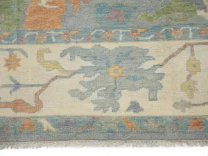 Muted Floral Colorfast 12X15 Oushak Oriental Rug