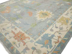 Muted Floral Colorfast 12X15 Oushak Oriental Rug